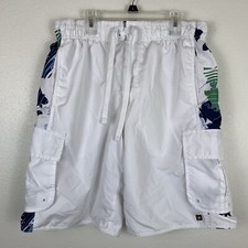 Hang Ten Medium White Board Swim Shorts Trunks Hawaiian