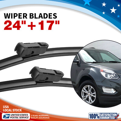 For Chevry Equinox 2010-2016 Wiper Blade Set - 24''/17'' (Set of 2) Top Lock 19mm