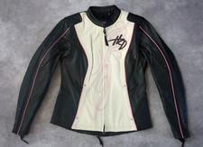 Harley Davidson Women's Pink Label White Black Leather Jacket M 97010-14vw New