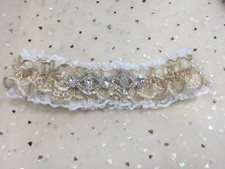 Au made bride Wedding Garter Lace & Rhinestone Embellishment all sizes plus size