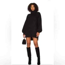 Show Me Your Mumu L85807 Womens Black Knit Chester Sweater Dress Size S