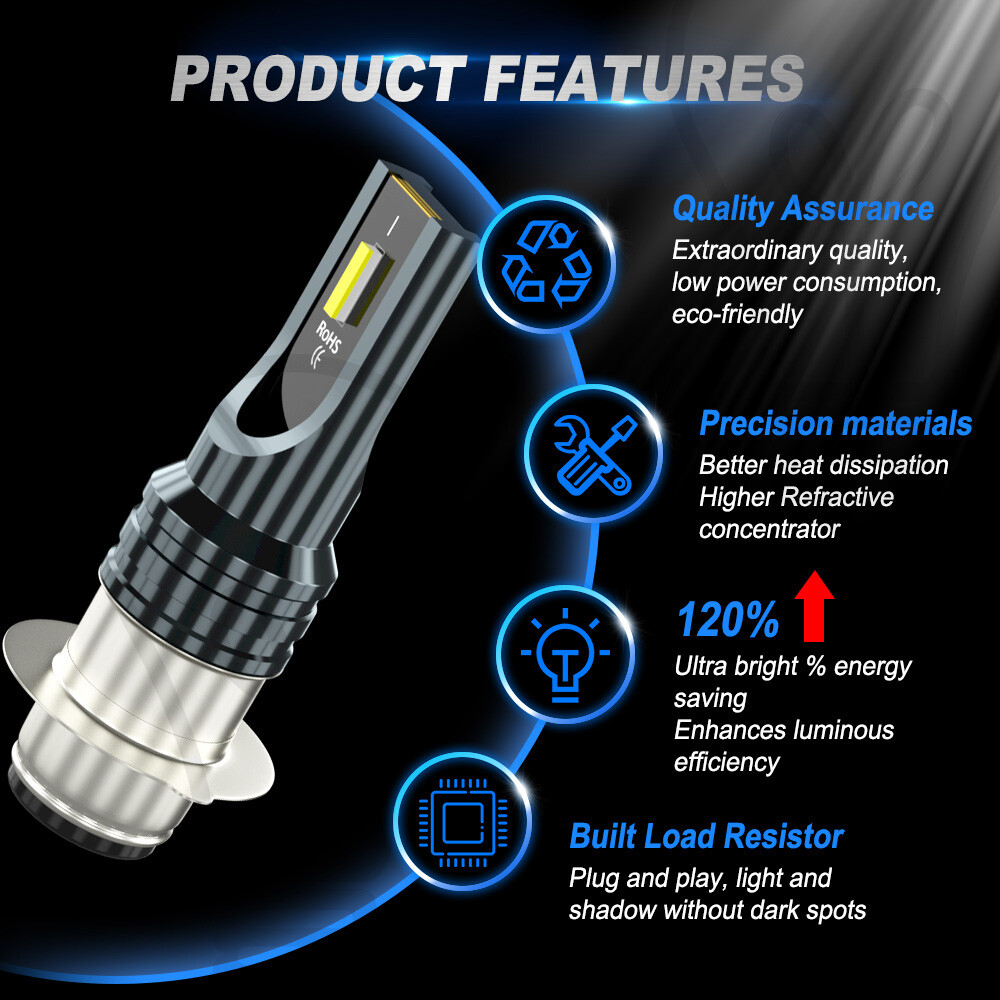 For Yamaha Bruin 250 350 20052006 H6 Xenon HID Hyper LED Headlight Bulbs Lights eBay