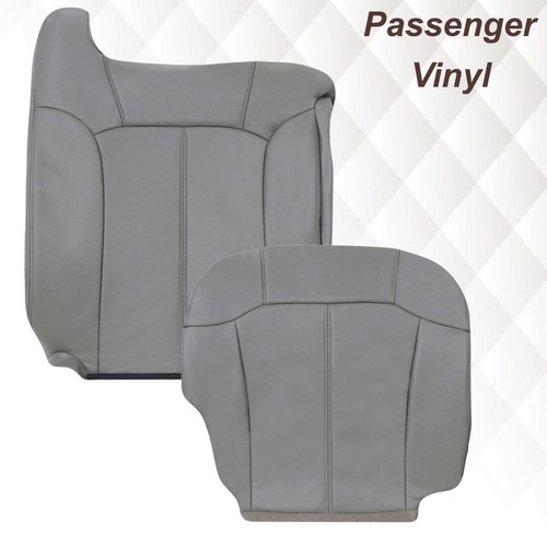 1999-2002 Chevy Silverado Tahoe Suburban fundas de asiento de cuero sintético en gris - Imagen 14 de 16