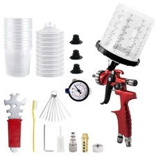 Premium Hvlp Air Spray Gun 1.3mm Car Paint Sprayer Gravity W10x Disposable Cups