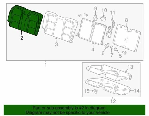 Genuine GM 2016-2019 Chevrolet Camaro Medium Gray Rear Seat Back Cover 23369470 — 第 2/2 张图片