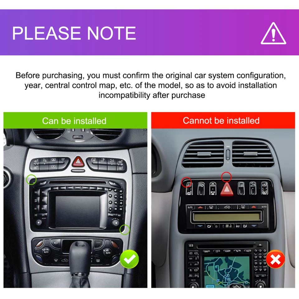 4+64GB Android 15 Carplay Autoradio Für Mercedes Benz C/CLK/G Klasse W203 W209 - Bild 3 von 4