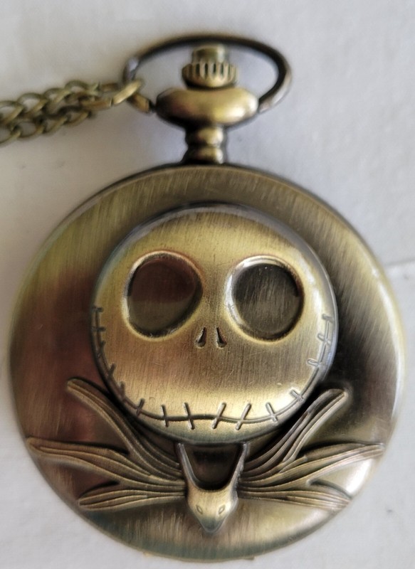 Nightmare before Christmas Logo Bronze Finish Pendant Pocket Watch New Fast ship