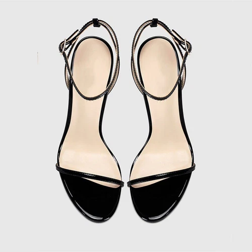 Sexy Damen-Sandalen Knöchelriemen hoher Absatz offene Zehenpartie eleganter Absatz Party - Bild 15 von 27