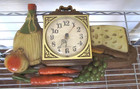 NEEDS WORK Burwood New Haven Cheese Wine Vegetable Kitchen Wall Clock 16"x 11.5" — photo 1