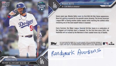 Mookie Betts LOS ANGELES DODGERS 2023 TOPPS NOW ALL-STAR GAME SELECTIONS ASG-MB