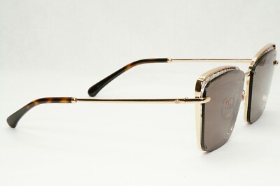 Chanel Sunglasses Pearl Gold Square Metal Brown 3N 4235-H c.395/S7 