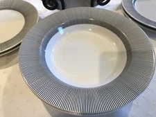 8 Pieces of Pier 1 Italy “METRO LINE DESIGN” White w/Black - see description