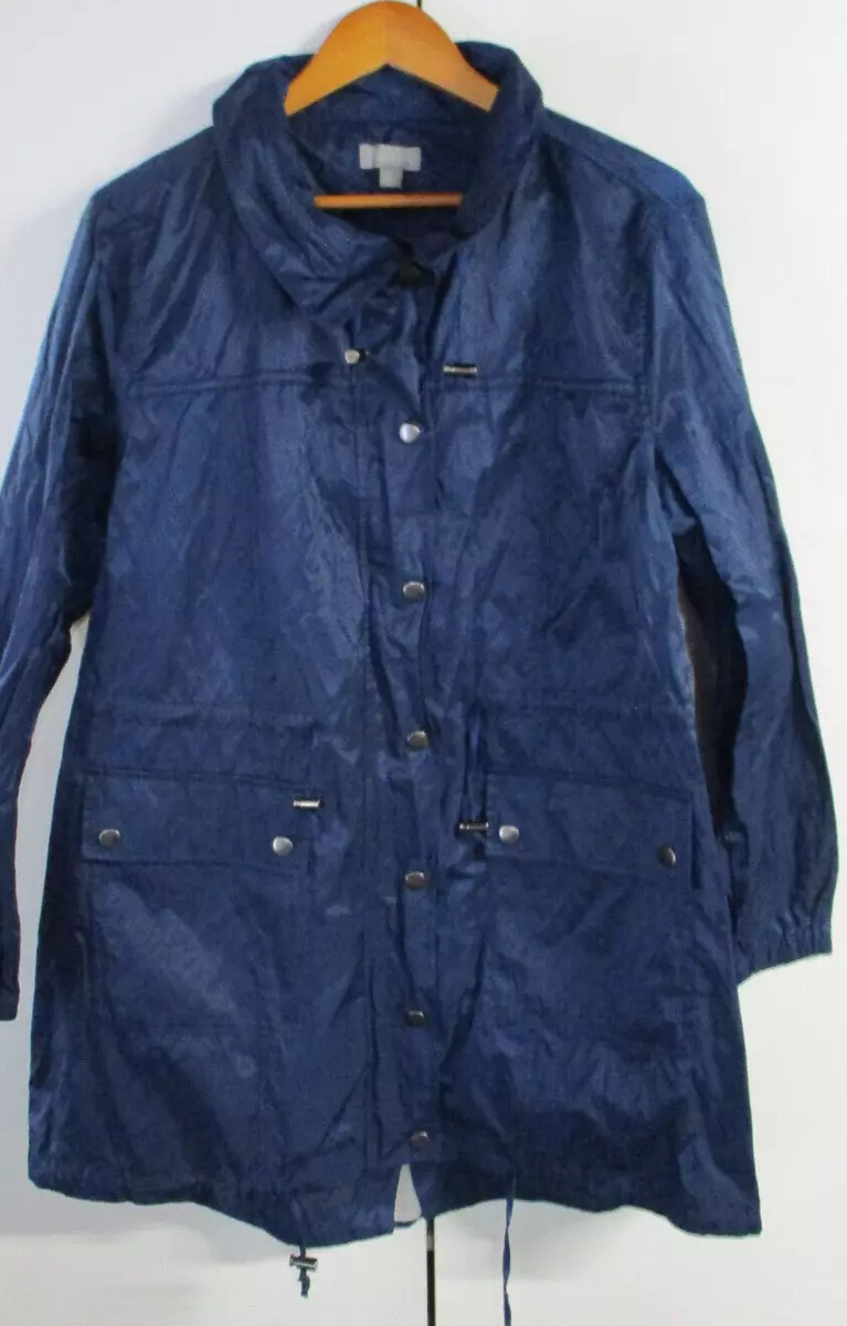 Ladies Suzanne Grae Light Weight Rain Coat Blue Size XL eBay