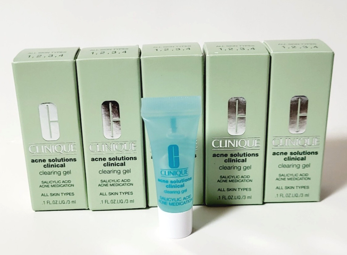 5 x Clinique Acne Solutions Clinical Clearing Gel All Skin Types 0.5 fl oz NEW!!