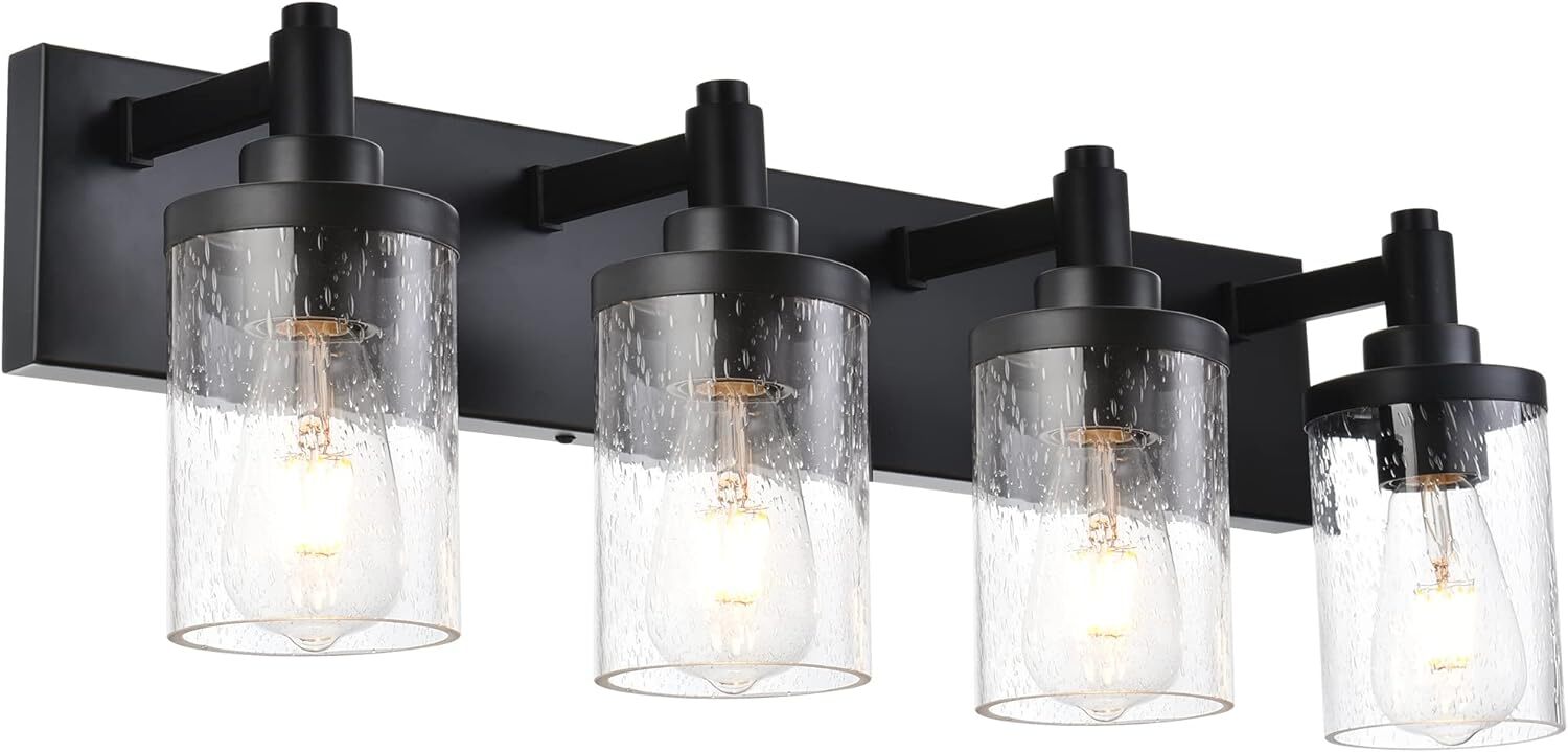 TULUCE 4 Light vanity lights for bathroom Black Bathroom Lights Fixtures | eBay
