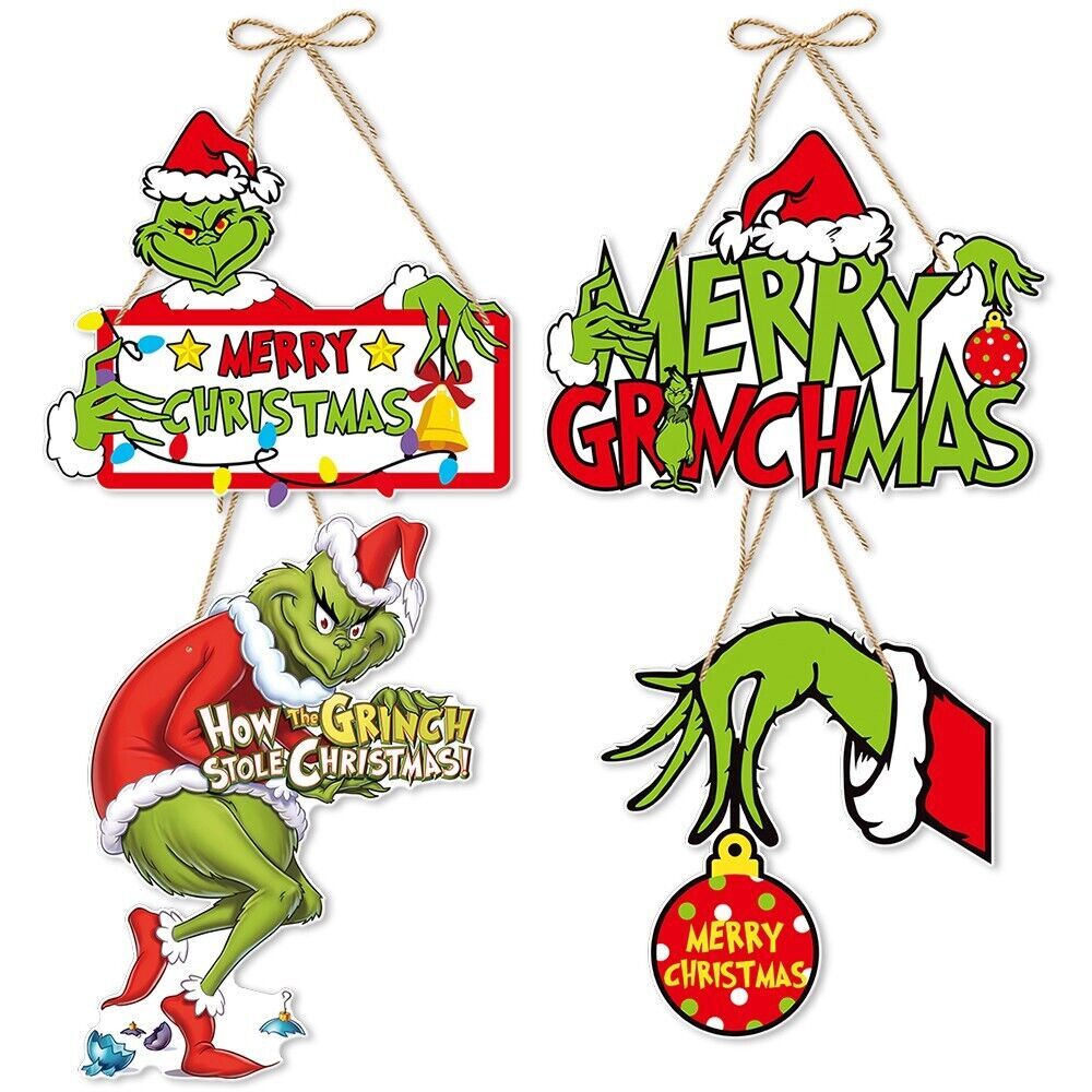 Christmas Door Sign Seasonal Hanging Decoration THE GRINCH LIVES HRER christmas-door-sign-seasonal-hanging-decoration-the-grinch-lives-hrer