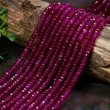 Natural 2x4mm Faceted Fuchsia Jade Rondelle Gemstone Loose Beads 15'' AAA