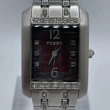 Fossil Womens Watch ES-2123 Brown Dial 24mm Case Quartz Three Hand Bracelet Band