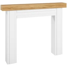 HOMCOM Modern Fireplace Mantel, Fireplace Surround with Leg, Natural Wood