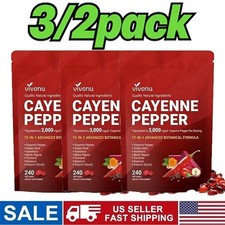 FREE SHIP 3/2PACK Cayenne Pepper Softgels Sup...