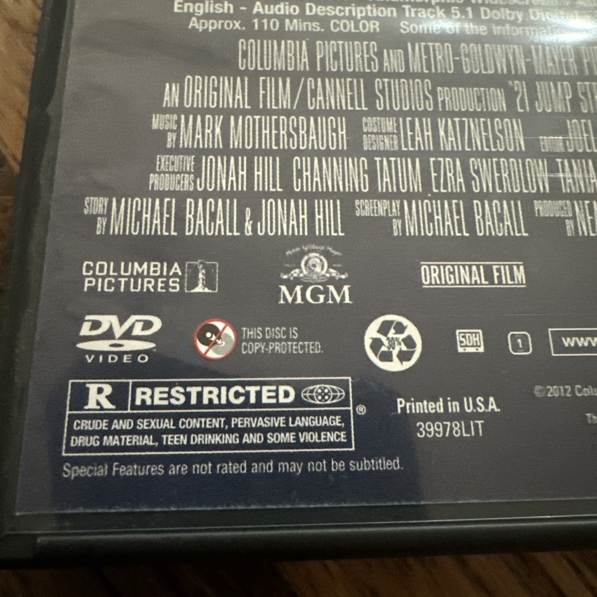 21 Jump Street Channing Tatum DVD Tested Working Rated R | eBay