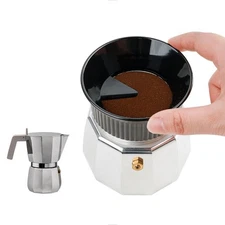 Moka Pot Dosing Funnel - 60mm Espresso Coffee Dosing Ring, Plastic Powder Rec...