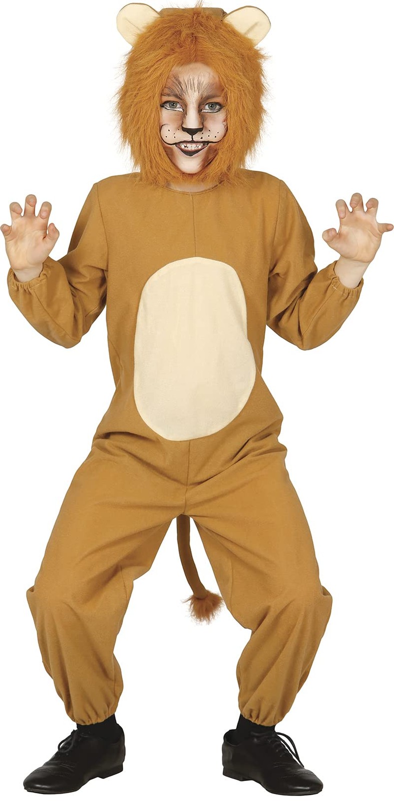 Costume de lion enfant 3 ans combinaison fausse fourrure avec queue