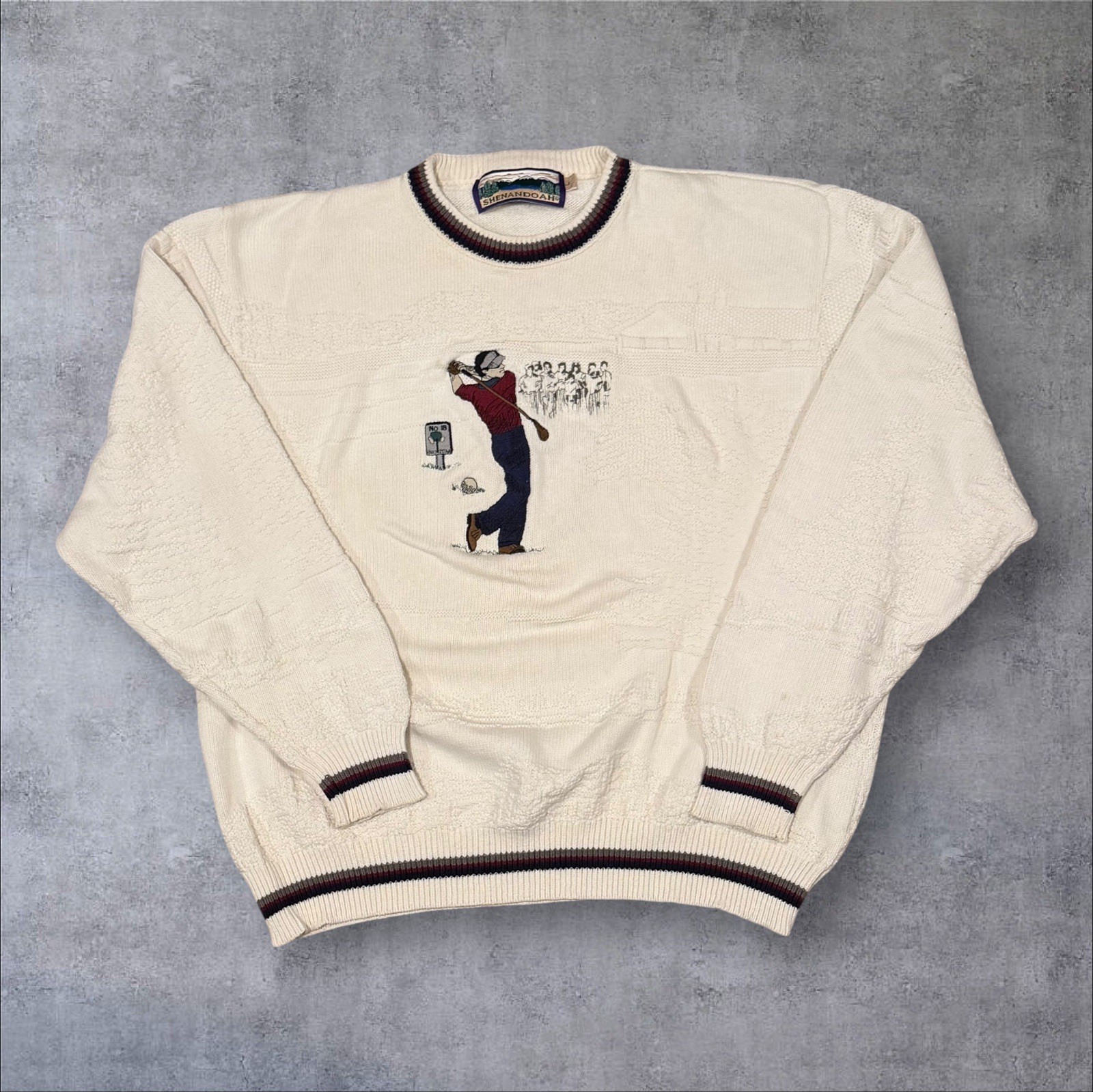 Vintage Shenandoah Men’s Embroidered Knit Golf Sweater/ Sz: L