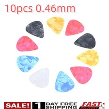 10PCS Acoustic Bulk Guitar Picks Plectrum Celluloid Electric Smooth Thin 0.46mm