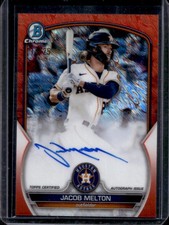 2023 Bowman Chrome Jacob Melton Prospect Auto Shimmer Orange Refractor #/25