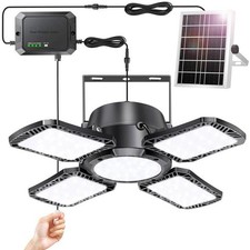 Solar Shed Light, Indoor/Outdoor 2000LM Pendant IP65, Pull String Hi/Lo