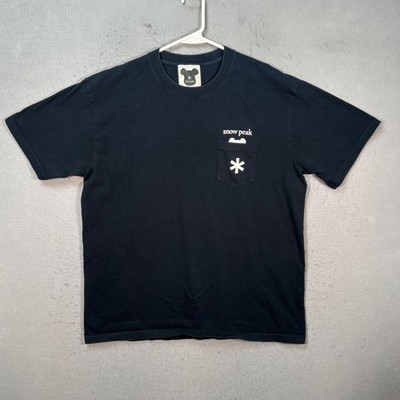 Snow Peak x Be@rbrick Collaboration Mens Size Large Black Pocket T-Shirt