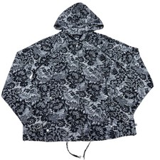 Zenergy By Chico's Women's Lightweight Floral Zip Up Hooded Jacket, Size 1/US M