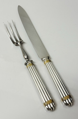 Christofle Model l Aria mit Gold, Tranchierbesteck Versilbert