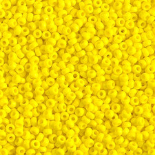 Yellow Opaque Japanese round Rocailles Glass Seed Beads 11/0 Approximately 24 G