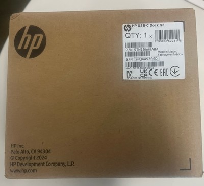 HP USB C Dock G5 Docking Station for Elite x2 G4 EliteBook ProBook 100W