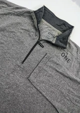 Delta One Airlines 1/4 Zip Pullover Sweater Men’s L/XL Gray Long Sleeve Employee