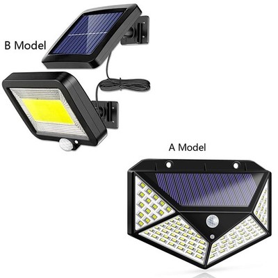 100 LED Solar Flood Light Motion Sensor Security Wall Street Yard Outdoor Lamp