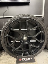 26x10 Forgiato Quadri-m Gloss Black Wheels Rims 6x139.7 Escalade X Comp Tires