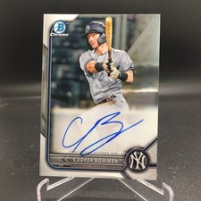 Cooper Bowman 2022 Bowman Chrome Prospect Autographs CPA-CB New York Yankees 1st