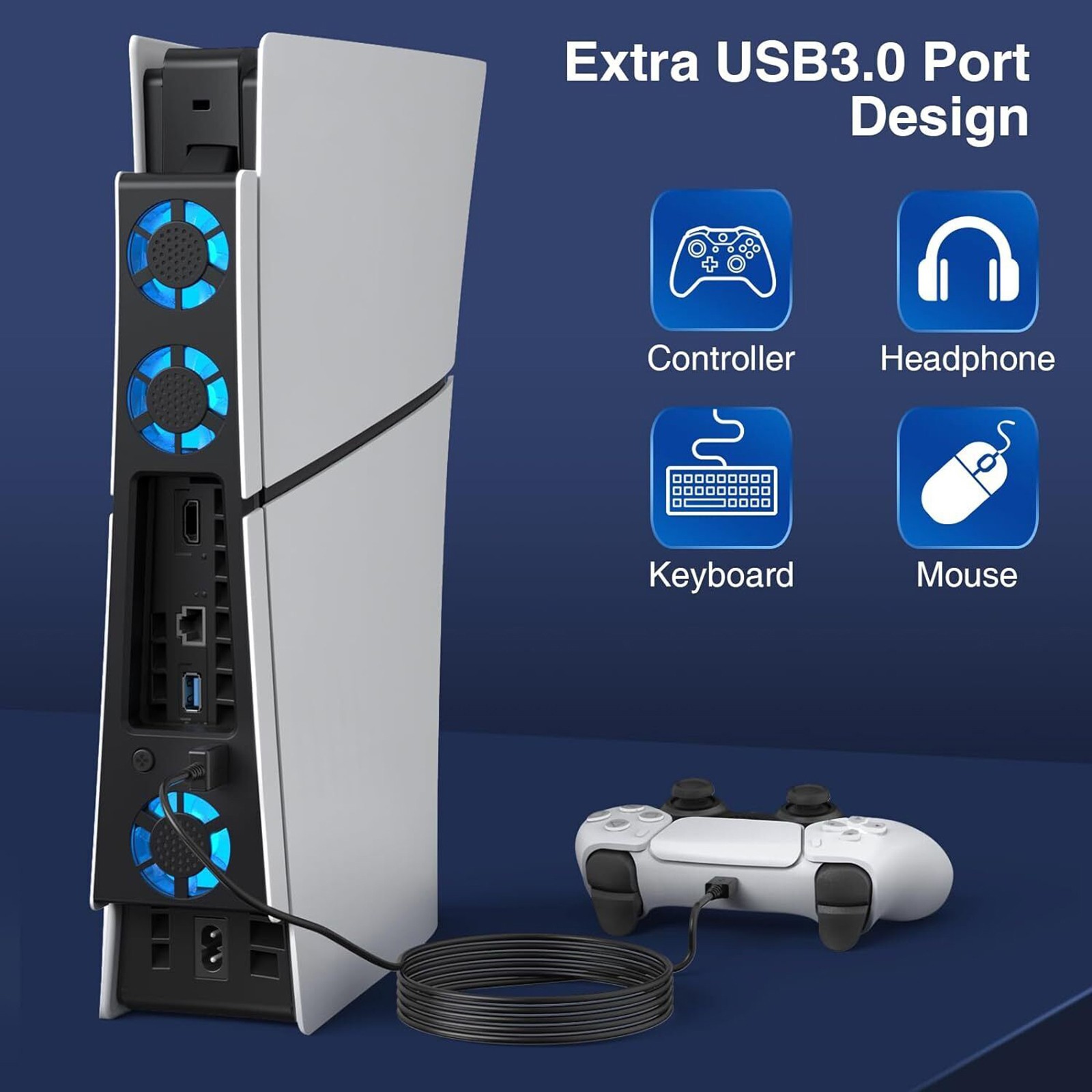 Console Host Cooling Fan Cooler External Accessories For Sony PlayStation 5 Slim