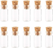 10 Elegant 1ML Glass Bottles with Cork Stoppers for Wedding Favors Messages