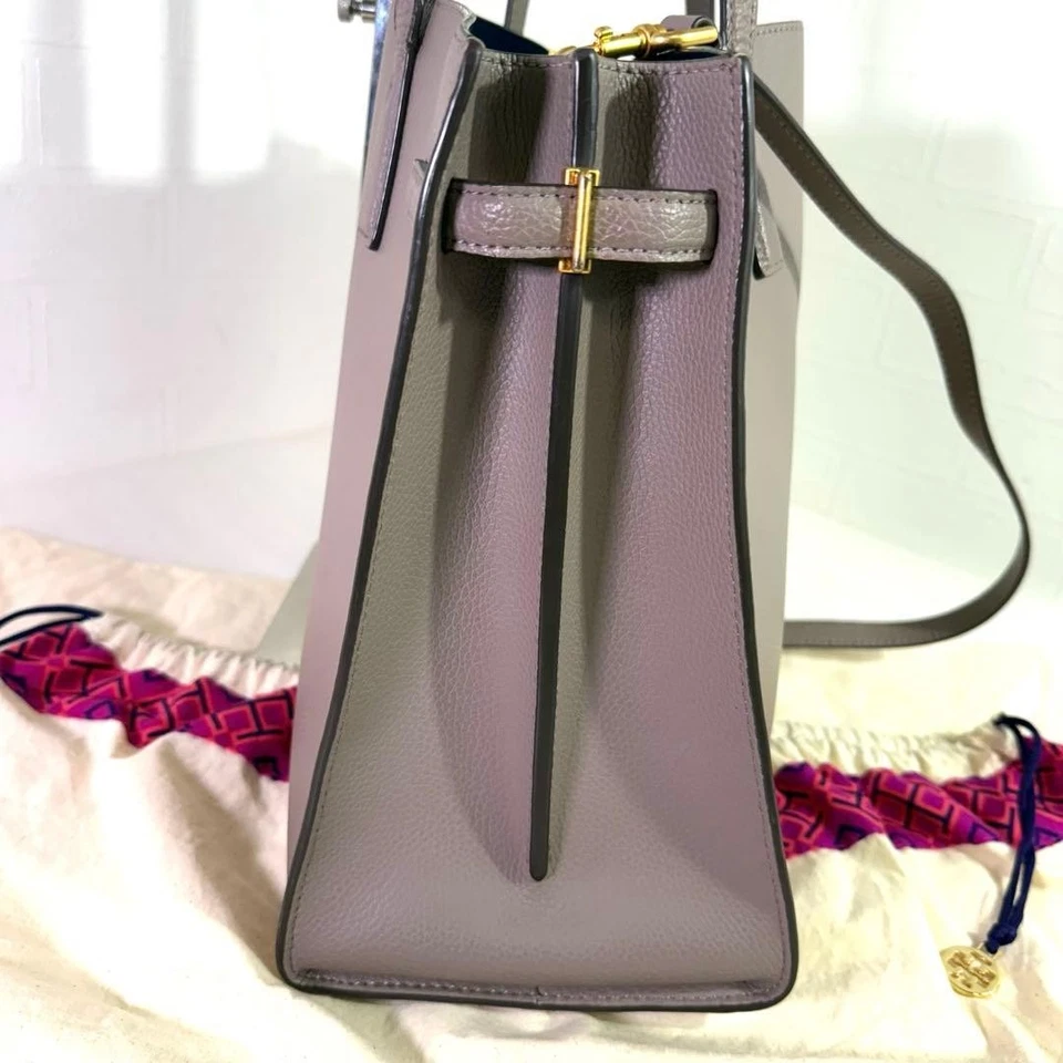 Bolso de Mano Tory Burch Walker Cuero Gris Para Mujer De Japón Foto 4 de 4