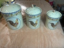 Set 3 Bidoni American Atelier Provence 5074 con Galli Ritratti per Bambini