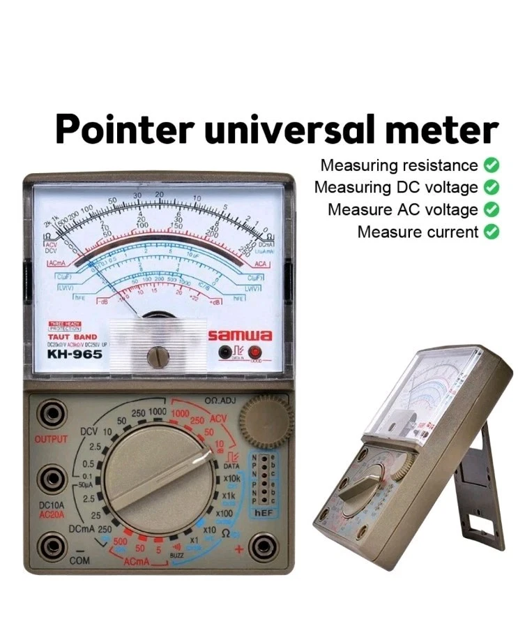 Samwa KH-965 Taut Band Meter Measures Ac/dc Voltage, DC Current And Resistance  - Image 3 of 4