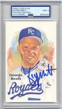 SUPERB GEORGE BRETT  MINT 9  AUTOGRAPHED PEREZ STEELE POST CARD  PSA/DNA Slabbed