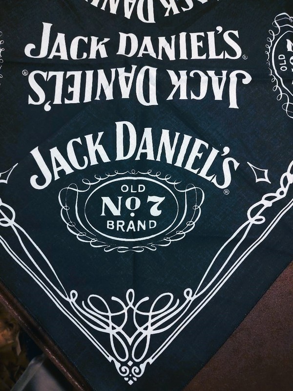 JACK DANIELS BANDANA/ KERCHIEF - 21 X 21 - Free Shipping