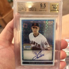2009 Bowman Chrome Draft Zack Wheeler Prospects  X Fractor 1st BGS 9.5 Auto 10