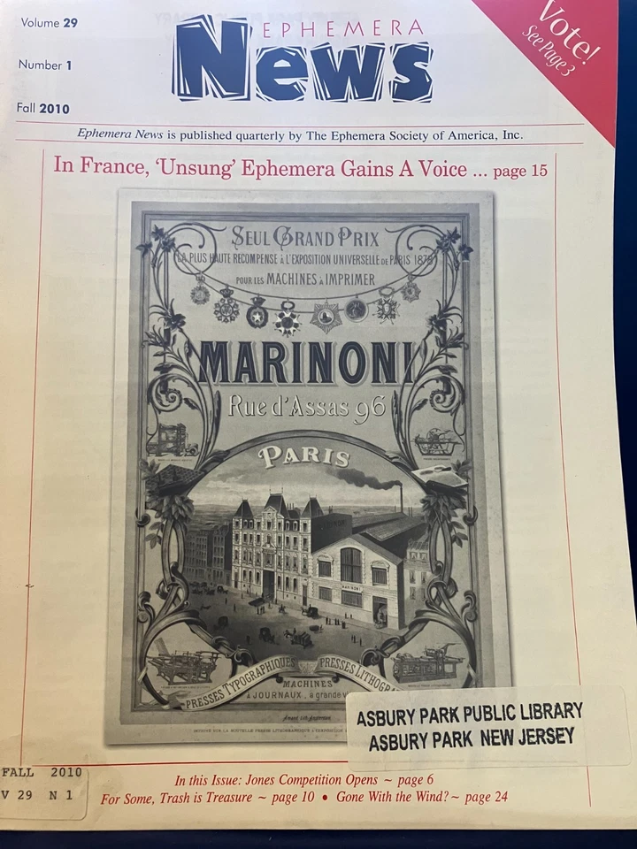 Ephemera NEWS 3 Issues 2010 Fall, Winter, Summer - Image 2 of 4