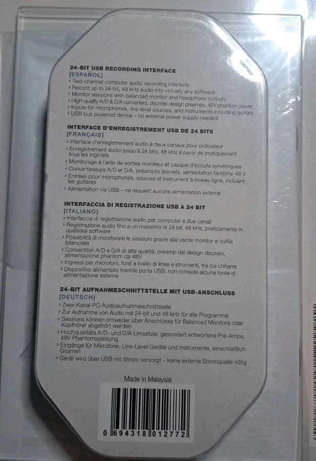 Alesis iO2 Express 2 Channel USB Recording Interface Guitar Mic Stereo - Image 4 of 4